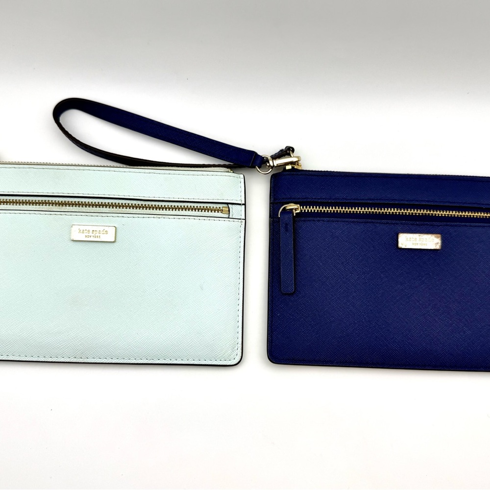 Set of 2 Kate Spade Wristlet/Wallets‎ - Navy Blue & Mint